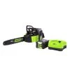 GreenWorks 2000002 80-Volt 18-Inch 2.0Ah Heavy Duty Cordless Chainsaw Kit Lawn & Outdoor Power