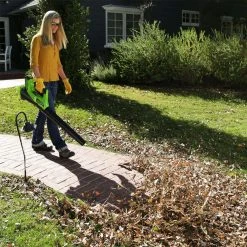 GreenWorks 2400802 40-Volt 390-Cfm 2.5Ah Durable Cordless Axial Leaf Blower Kit Lawn & Outdoor Power