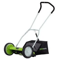 GreenWorks 25052 16-Inch 2-in-1 Push Reel Lawn Mower W/ Grass Catcher