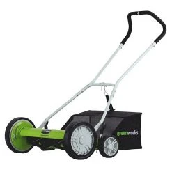 GreenWorks 25072 20-Inch 2-in-1 Push Reel Lawn Mower W/ Grass Catcher