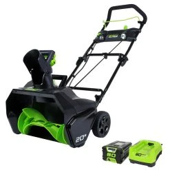 GreenWorks 2600402 80-Volt 20-Inch 2Ah Lithium-Ion Cordless Snow Thrower Kit Lawn & Outdoor Power