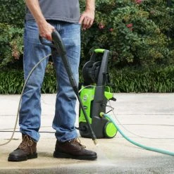 GreenWorks GPW1702 1,700-Psi Vertical Pressure Washer W/ Hose Reel - 5100402