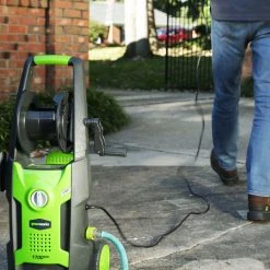 GreenWorks GPW1702 1,700-Psi Vertical Pressure Washer W/ Hose Reel - 5100402