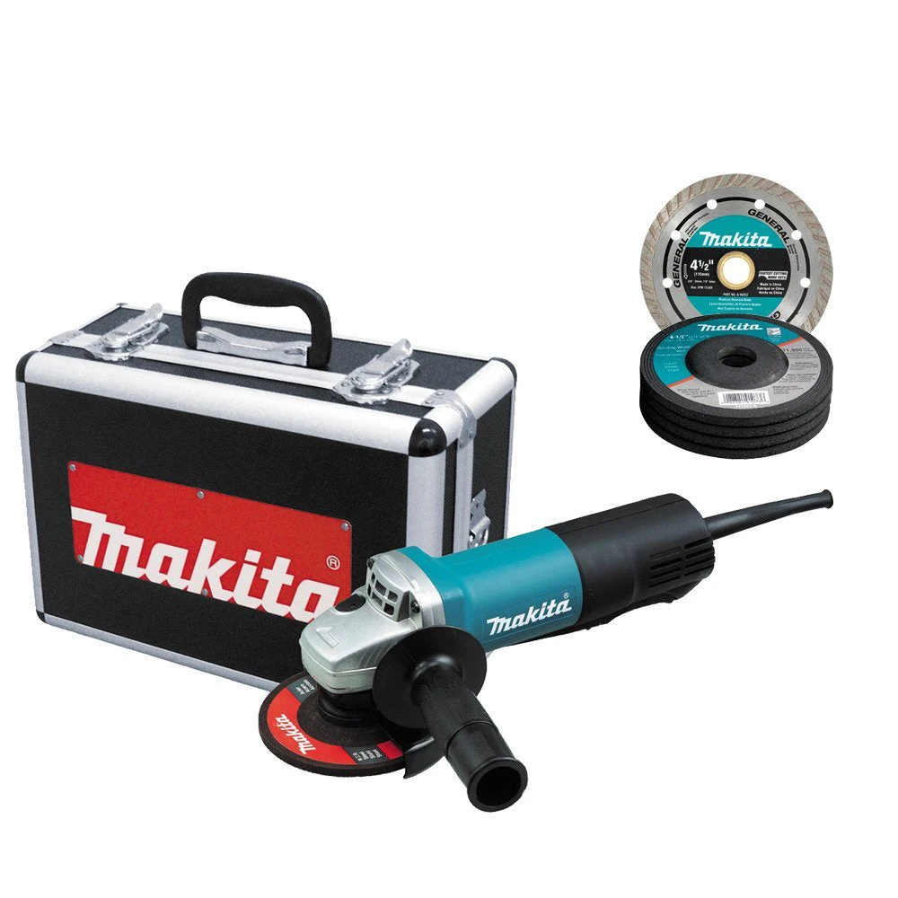 Makita 9557PBX1 4-1/2 In Paddle Switch Angle Grinder W/ Case And Grinding Wheels 3 Makita 9557PBX1 4-1/2 In Paddle Switch Angle Grinder W/ Case And Grinding Wheels