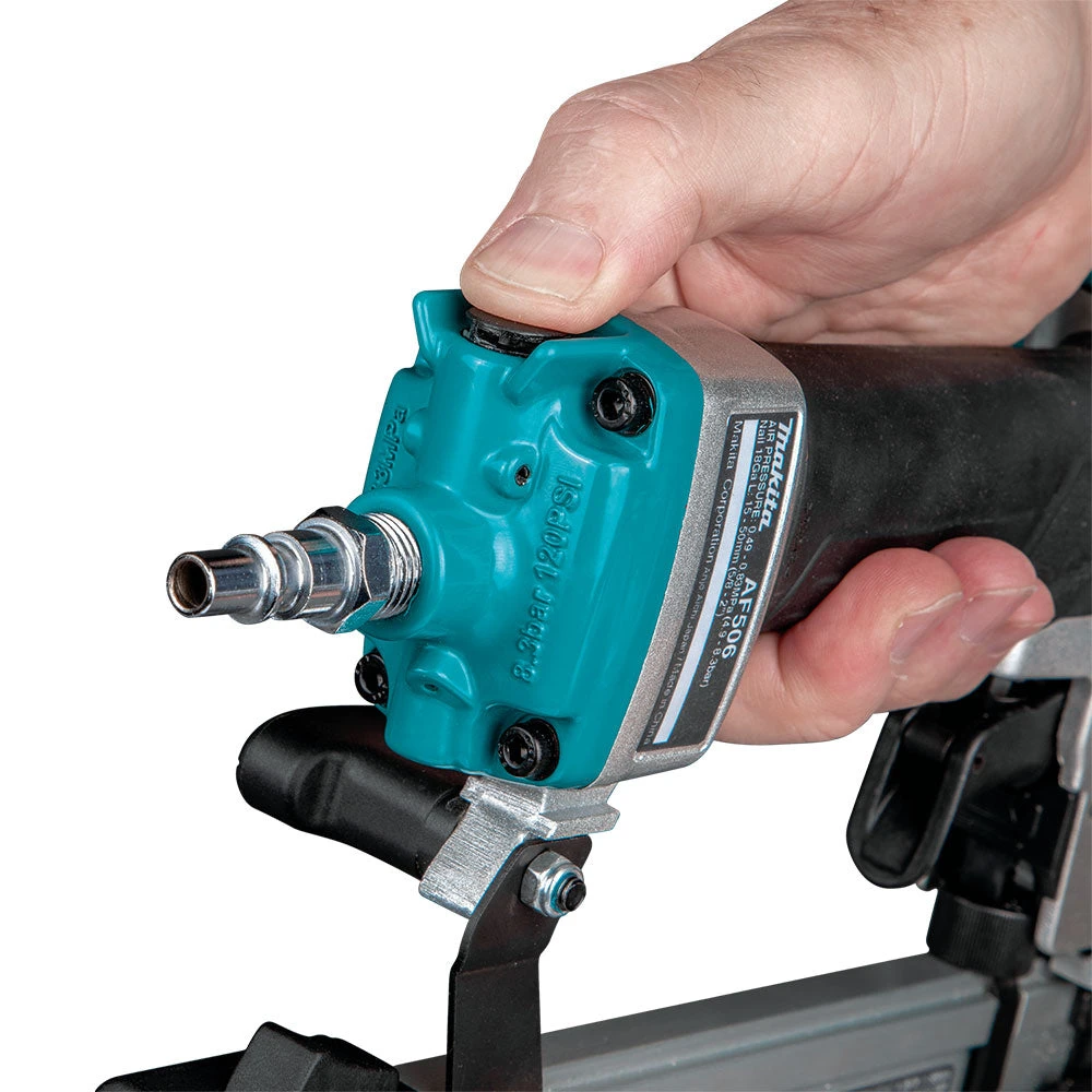 Makita AF506 5/8" - 2" Tool Less Narrow Nose Pneumatic Brad Nailer 18 Gauge 5 Makita AF506 5/8" - 2" Tool Less Narrow Nose Pneumatic Brad Nailer 18 Gauge