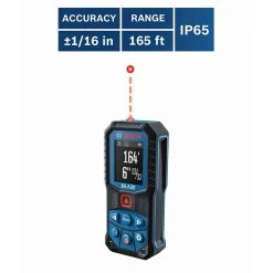 Tools & Equipment Bosch GLM165-22 165' BLAZE Ergonomic Cordless Red Digital Laser Measure
