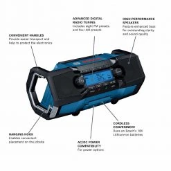 Bosch GPB18V-2CN 18V Compact High Performance Jobsite Radio W/ Bluetooth 5.0