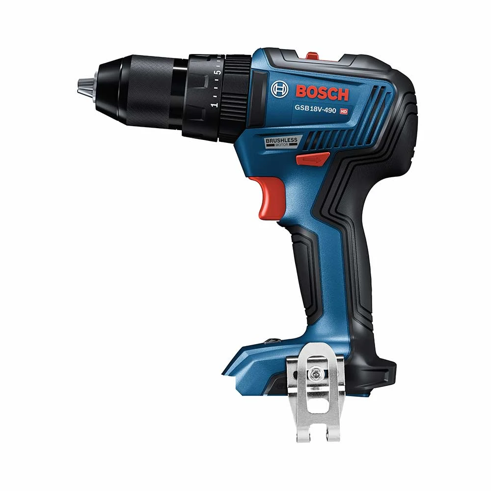 Bosch GSB18V-490N 18V 1/2" EC Brushless Hammer Drill/Driver - Bare Tool | High-Performance Power Drill 6 Tools & Equipment Bosch GSB18V-490N 18V 1/2" EC Brushless Hammer Drill/Driver - Bare Tool