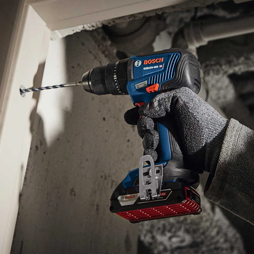 Bosch GSB18V-490N 18V 1/2" EC Brushless Hammer Drill/Driver - Bare Tool | High-Performance Power Drill 8 Tools & Equipment Bosch GSB18V-490N 18V 1/2" EC Brushless Hammer Drill/Driver - Bare Tool