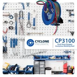 Tools & Equipment Cyclone Pneumatic CP3100 1/4" X 100' Dual-Hose Twin Welding Welder Reel