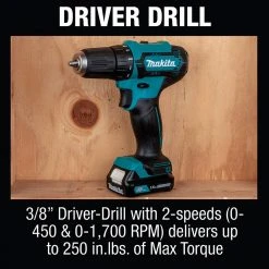 Makita CT232 12 Volt CXT 1.5Ah 2-Tool Lithium-Ion Drill And Driver Combo Kit