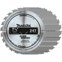 Makita D-45989-10 7-1/4" 24T Carbide Tipped Framing Circular Saw Blade - 10 PK