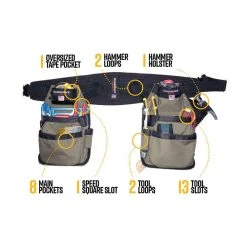 Tools & Equipment DIAMONDBACK DB5-11-BK-M Black Grrande Tool Belt Medium