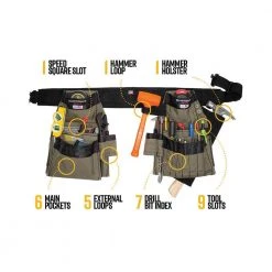 DIAMONDBACK DB5-14-BK-L Black Artisan Tool Belt Large Tools & Equipment