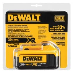 DeWALT DCB204 20V MAX Premium XR Lithium Ion Battery Pack Tools & Equipment