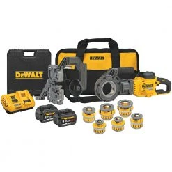 Tools & Equipment DeWALT DCE700X2K 60V MAX Lithium-Ion Cordless Pipe Threader Kit W/ Die Heads