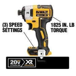DeWALT DCF887B 20V 1/4-Inch 3-Speed Brushless Impact Driver, - Bare Tool Tools & Equipment