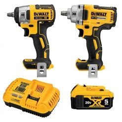 DeWALT DCK205P1 20V MAX XR 1/2" - 3/8" Cordless 2 Tool Impact Wrench Combo Kit
