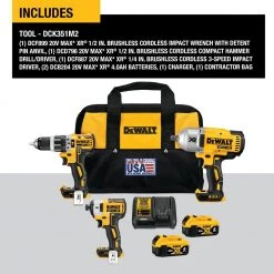 DeWALT DCK351M2 20V MAX Cordless 3 Tool Combo Kit W/ 2 - 4AH Battery / Charger