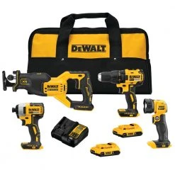 DeWALT DCK475D2 20V MAX Brushless Cordless Lightweight 4 Tool Combo Kit