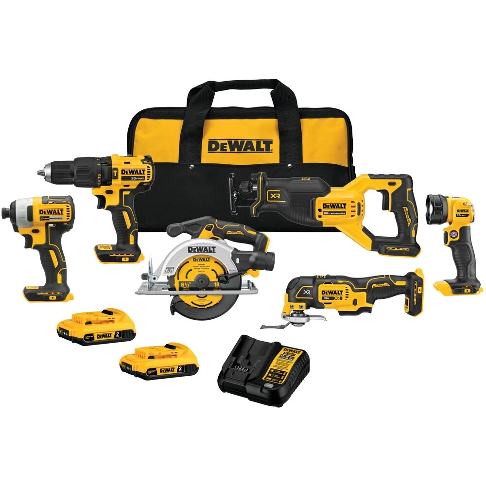 DeWALT DCK675D2 20V Brushless 6 Tool Combo Kit with 2 - 2.0AH Battery & Charger 3 Tools & Equipment DeWALT DCK675D2 20V Brushless 6 Tool Combo Kit W/ 2 - 2.0AH Battery / Charger