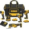 Tools & Equipment DeWALT DCKSS521D2 20V MAX Cordless 5 Tool Combo Kit W/ Contractor Bag