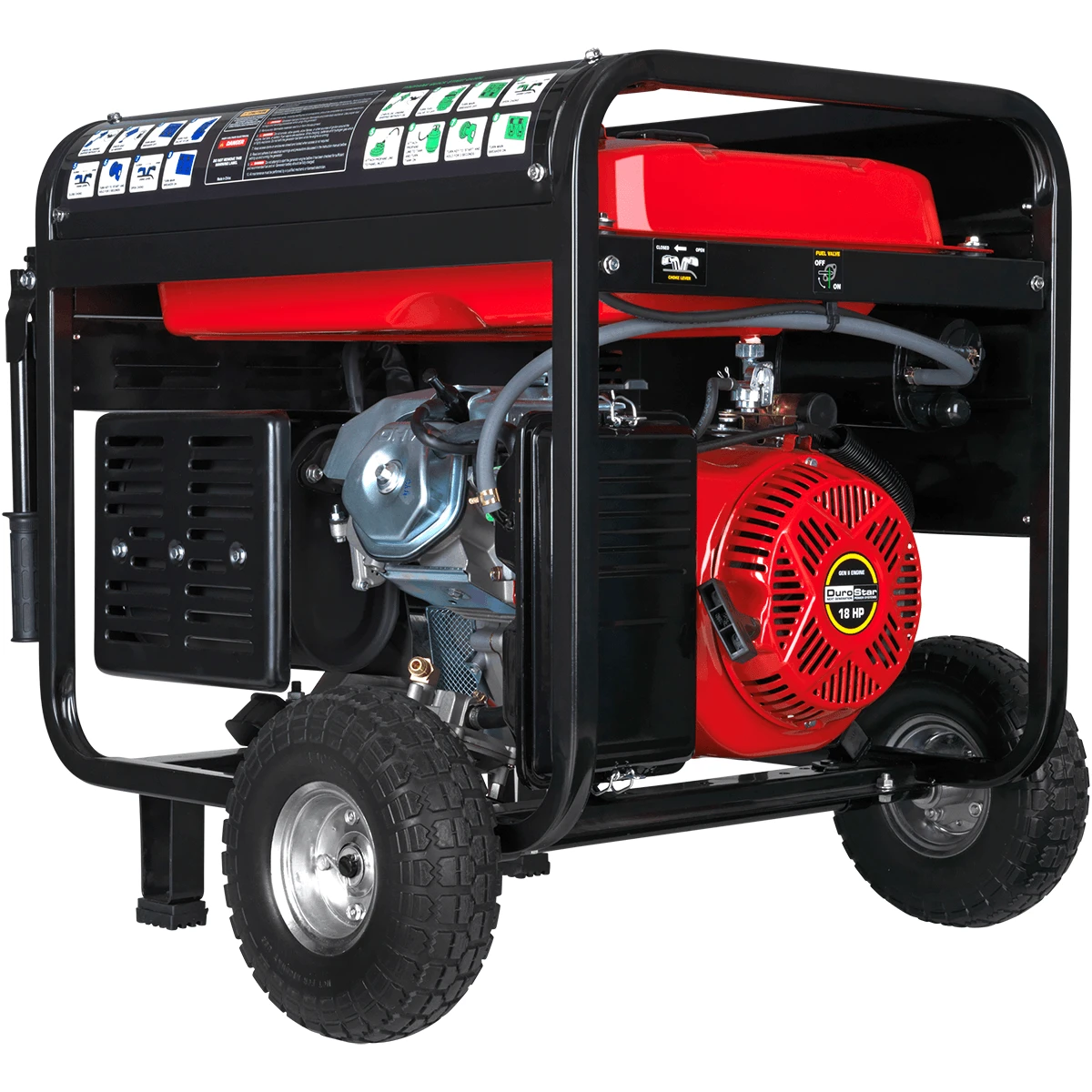 DuroStar DS10000EH 10,000W Dual Fuel Portable Generator with Electric Start | Home & Jobsite Backup Power 15 Dual Fuel Generators DuroStar DS10000EH 10,000W 439cc Dual Fuel Portable Generator W/ Electric Start