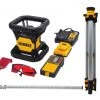 DeWALT DW074LRTR 20-Volt Red Cordless Lithium-Ion Rotary Laser W/ Tripod And Rod