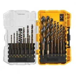 Power Tools DeWALT DWA1181 21-Piece 135-Degree Split Point Black And Gold Coated Drill Bit Set