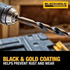 Power Tools DeWALT DWA1181 21-Piece 135-Degree Split Point Black And Gold Coated Drill Bit Set