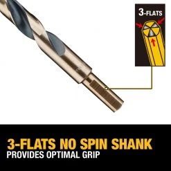Power Tools DeWALT DWA1181 21-Piece 135-Degree Split Point Black And Gold Coated Drill Bit Set