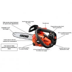 Echo CS-271T-12 26.9cc 12" 2 Stroke Gas Lightweight Durable Top Handle Chainsaw Lawn & Outdoor Power