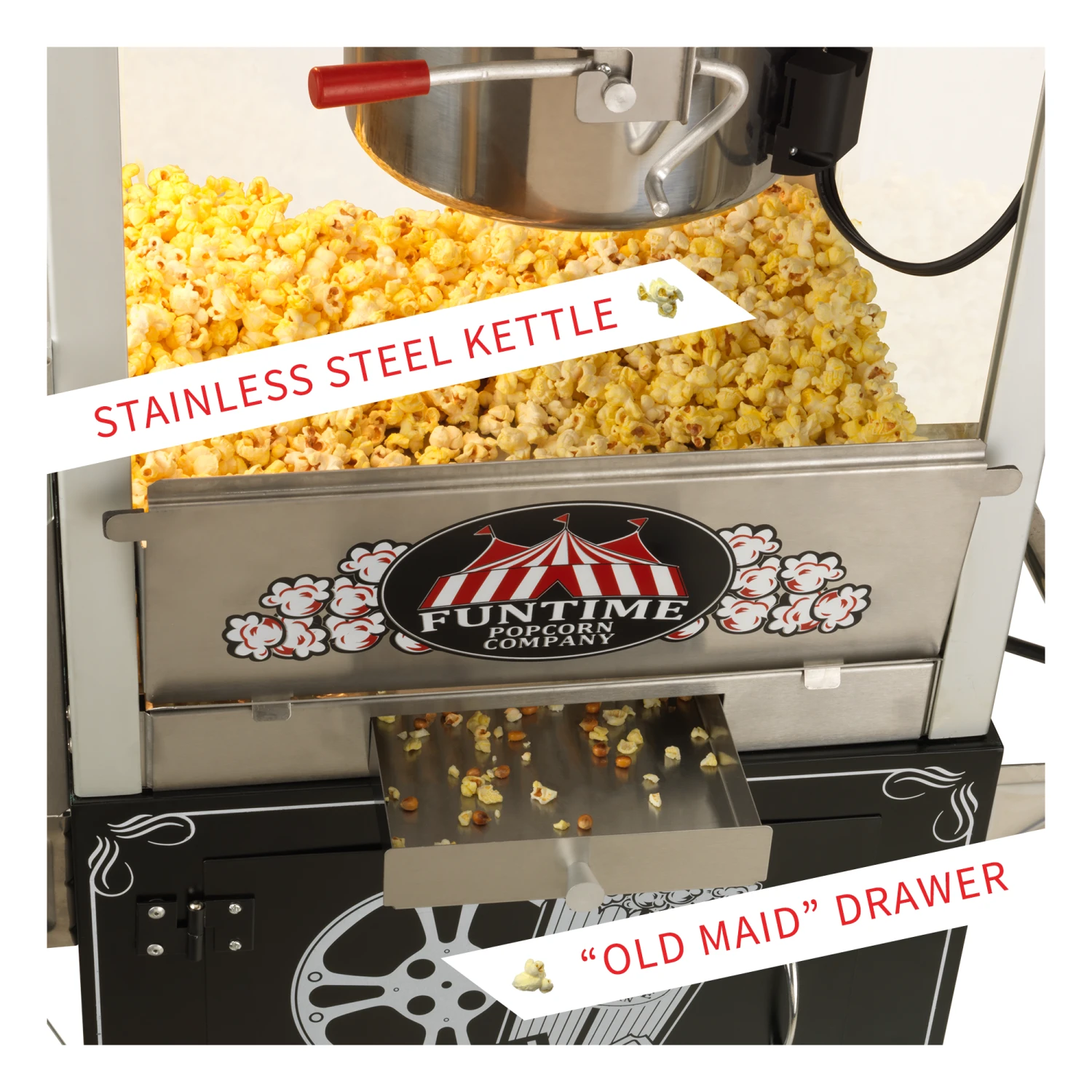 FunTime FT1665PP Palace Popper 16 OZ Commercial Bar Popcorn Popper Machine for Home & Business Use 6 FunTime FT1665PP Palace Popper 16 OZ Commercial Bar Popcorn Popper Machine Cart Home Goods