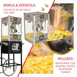 FunTime FT1665PP Palace Popper 16 OZ Commercial Bar Popcorn Popper Machine for Home & Business Use 27 FunTime FT1665PP Palace Popper 16 OZ Commercial Bar Popcorn Popper Machine Cart Home Goods