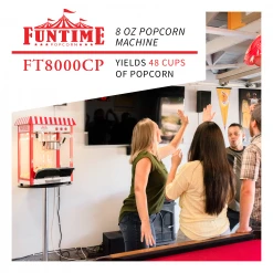 FunTime FT8000CP 8 OZ Commercial Carnival Bar Style Popcorn Popper Machine Home Goods