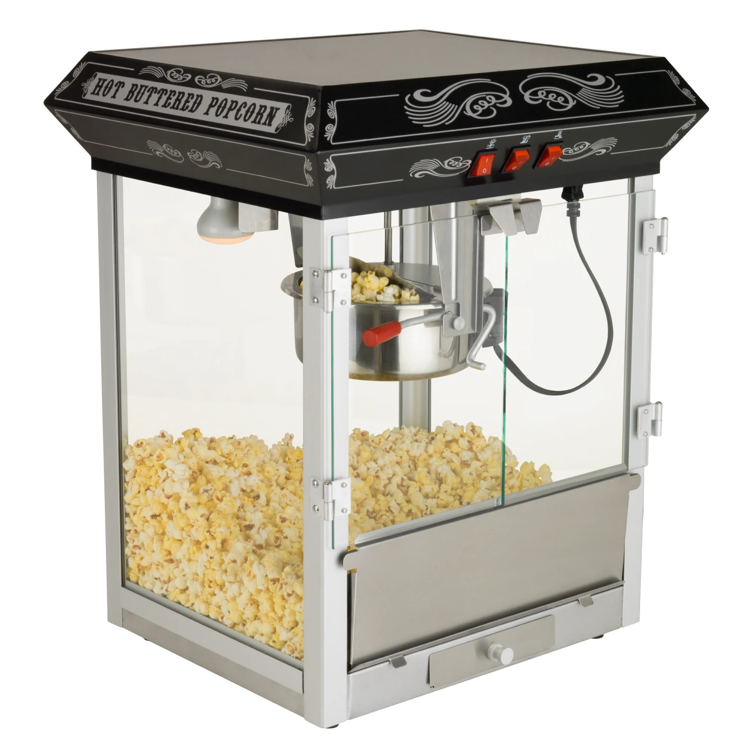 FunTime FT825CB 8oz Black Bar Table Top Popcorn Popper Machine - Perfect for Home, Parties, and Cinemas 3 FunTime FT825CB 8oz Black Bar Table Top Popcorn Popper Maker Machine