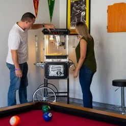 FunTime FT860CB 8oz Premium Black Popcorn Popper Machine Maker Cart Vintage Home Goods