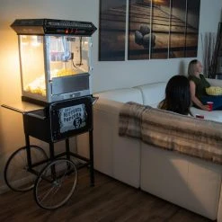 FunTime FT860CB 8oz Premium Black Popcorn Popper Machine Maker Cart Vintage Home Goods