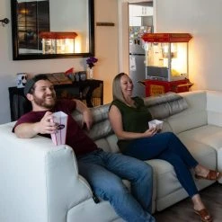 FunTime FT860CRS 8oz Premium Red Silver Popcorn Popper Machine Maker Cart Home Goods