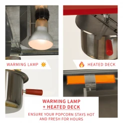 FunTime FT860CR 8oz Premium Red/Gold Popcorn Popper Machine Maker Cart Vintage