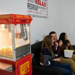 Home Goods FunTime FT862CRS 8oz Red Popcorn Popper Machine Maker Cart Vintage Style