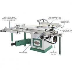 Grizzly G0623X3 220V/440V 10 In 7-1/2 HP 3-Phase Extreme Serie Sliding Table Saw Tools & Equipment
