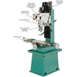 Grizzly G0755 220V 10 Inch X 32 Inch Heavy-Duty Mill/Drill Stand And Power Feed Tools & Equipment