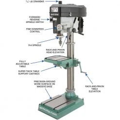 Tools & Equipment Grizzly G0784 220V 15 Inch Heavy-Duty Floor Drill Press