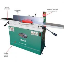 Tools & Equipment Grizzly G0857 230V 8 Inch X 76 Inch Parallelogram Jointer With Mobile Base