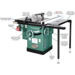 Tools & Equipment Grizzly G1023RLW 240V 10 Inch 3 HP 240V Cabinet Left-Tilting Table Saw