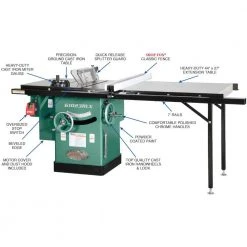 Tools & Equipment Grizzly G1023RLX 10 In 3 HP 240V Cabinet Left-Tilting Table Saw Extension Table