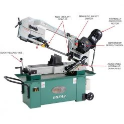Grizzly G9743 110V/220V 7 Inch X 12 Inch 1-1/2 HP Geared Head Bandsaw