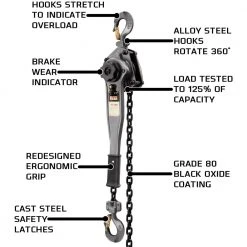 JET 287403 JLP-150A-20 JLP-A Series 1-1/2 Ton 20' Lift Lever Hoist Tools & Equipment