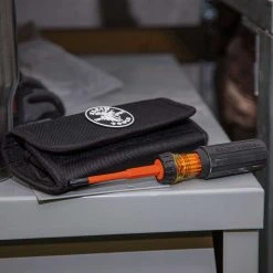 Klein 32288 8 In 1 Insulated Interchangeable Screwdriver Set W/ Carrying Pouch